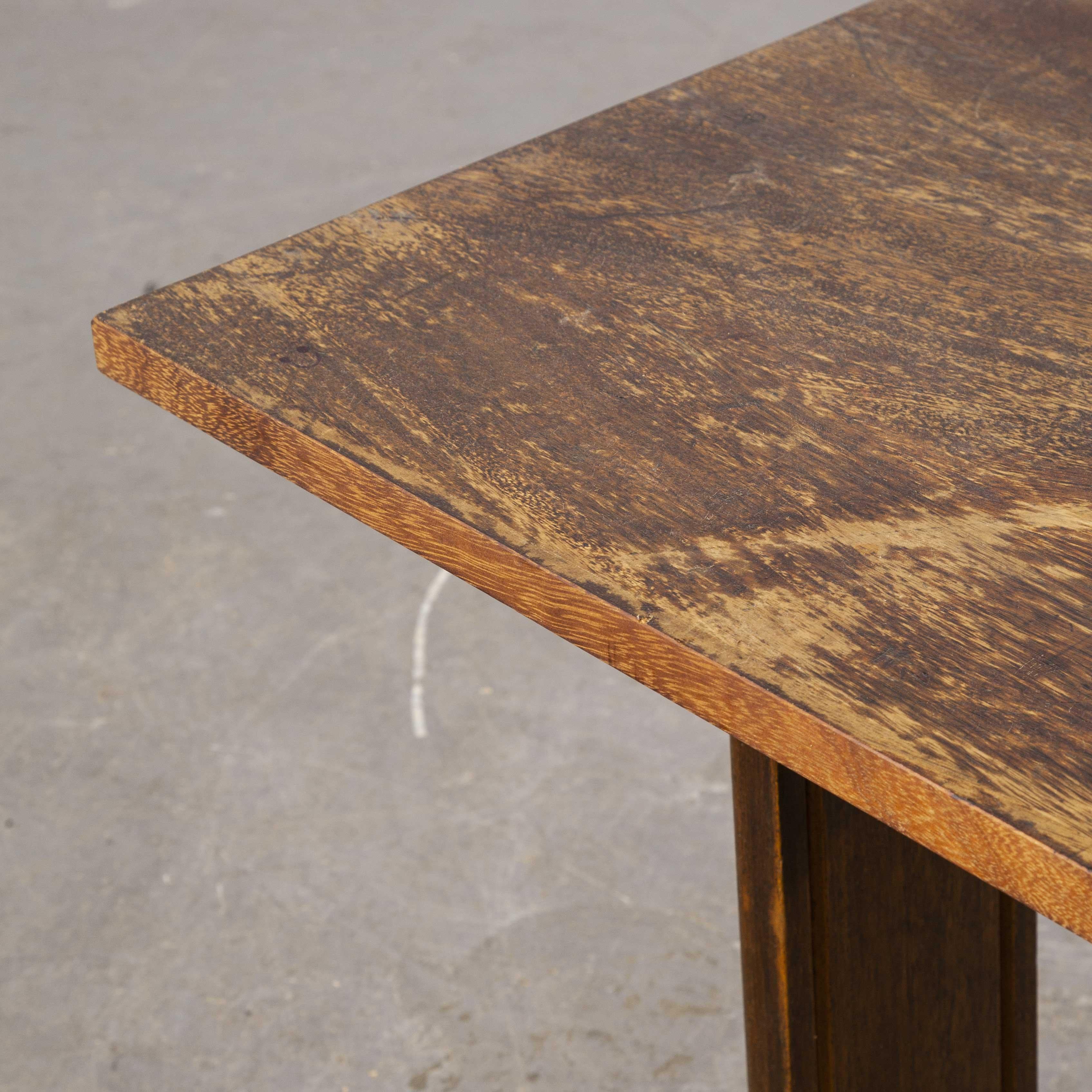 1960s Small Oak French Bistro Café Kitchen Dining Table 'Model 1' 1