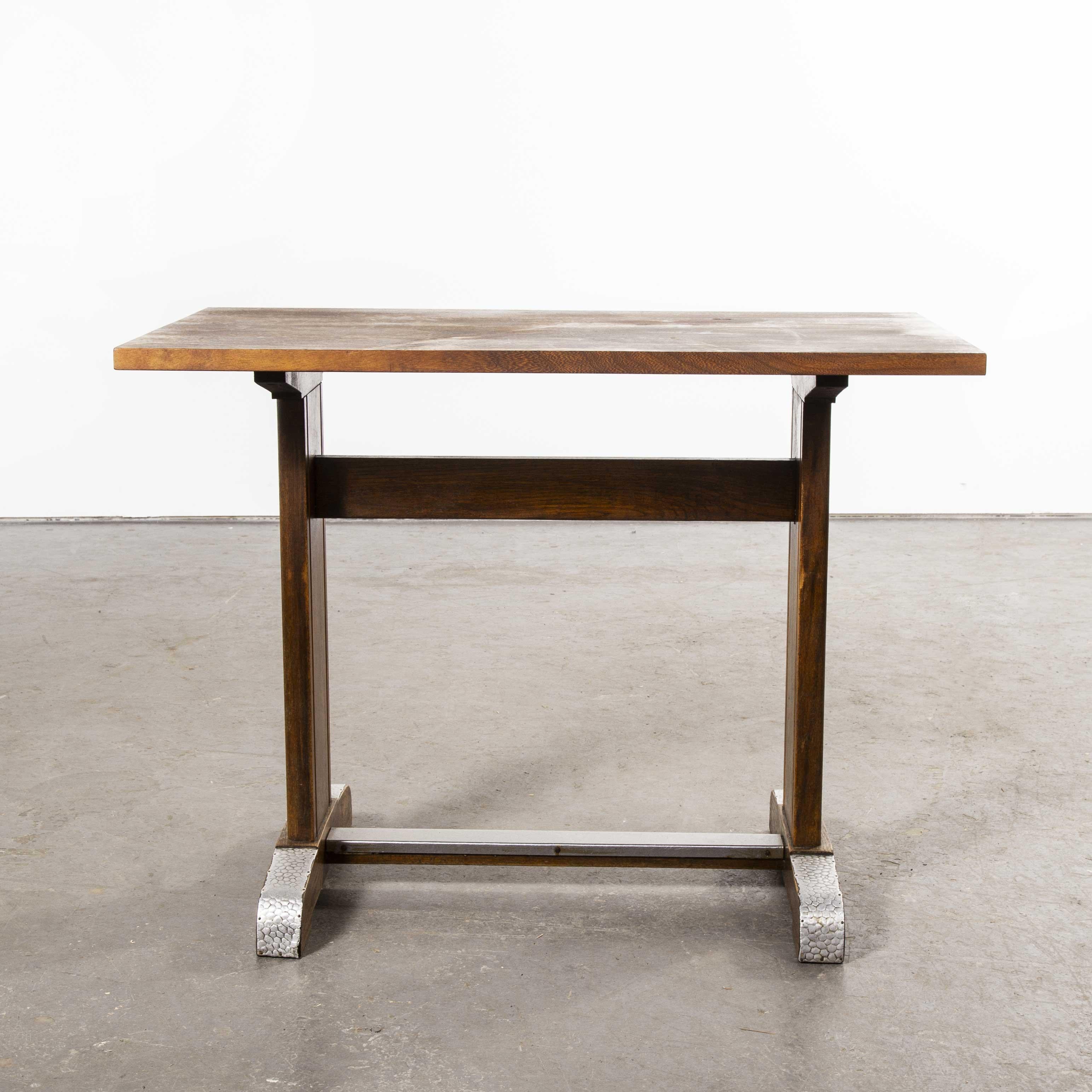1960s Small Oak French Bistro Café Kitchen Dining Table 'Model 1' 4