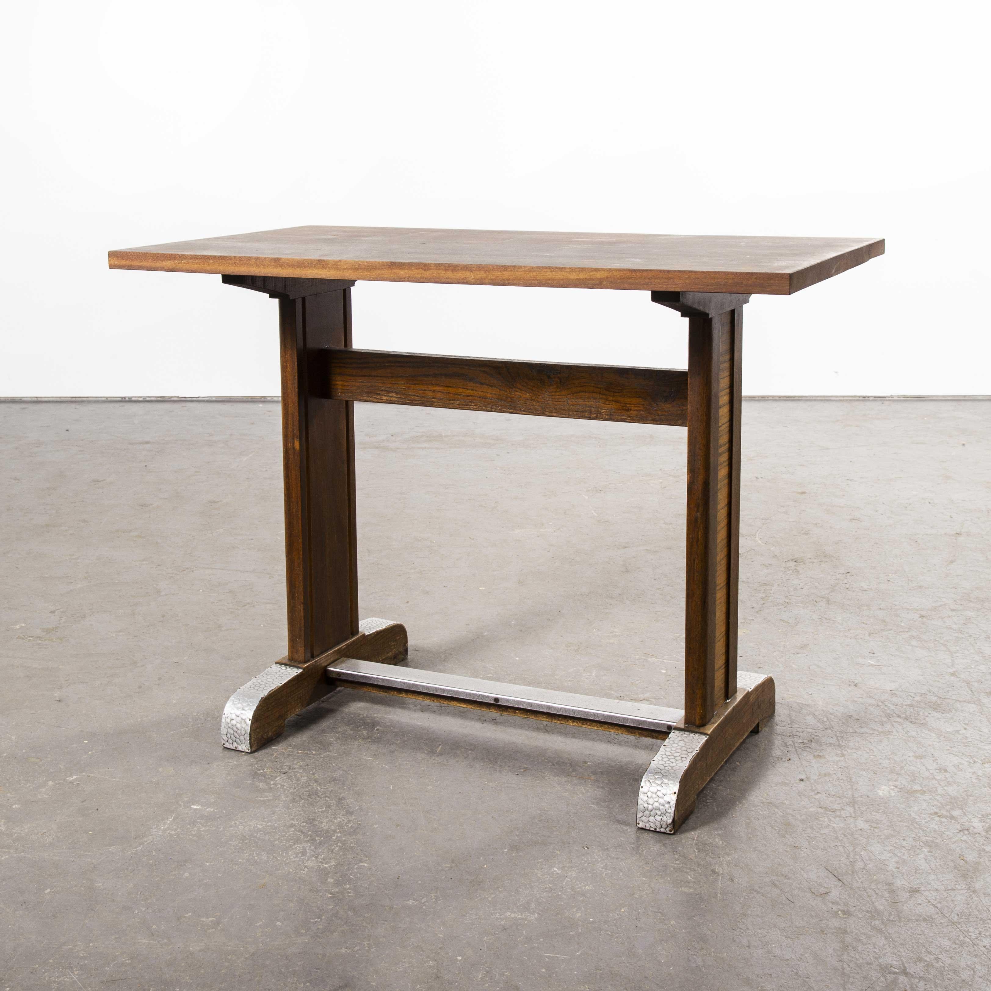 1960s Small Oak French Bistro Café Kitchen Dining Table 'Model 2' In Good Condition In Hook, Hampshire