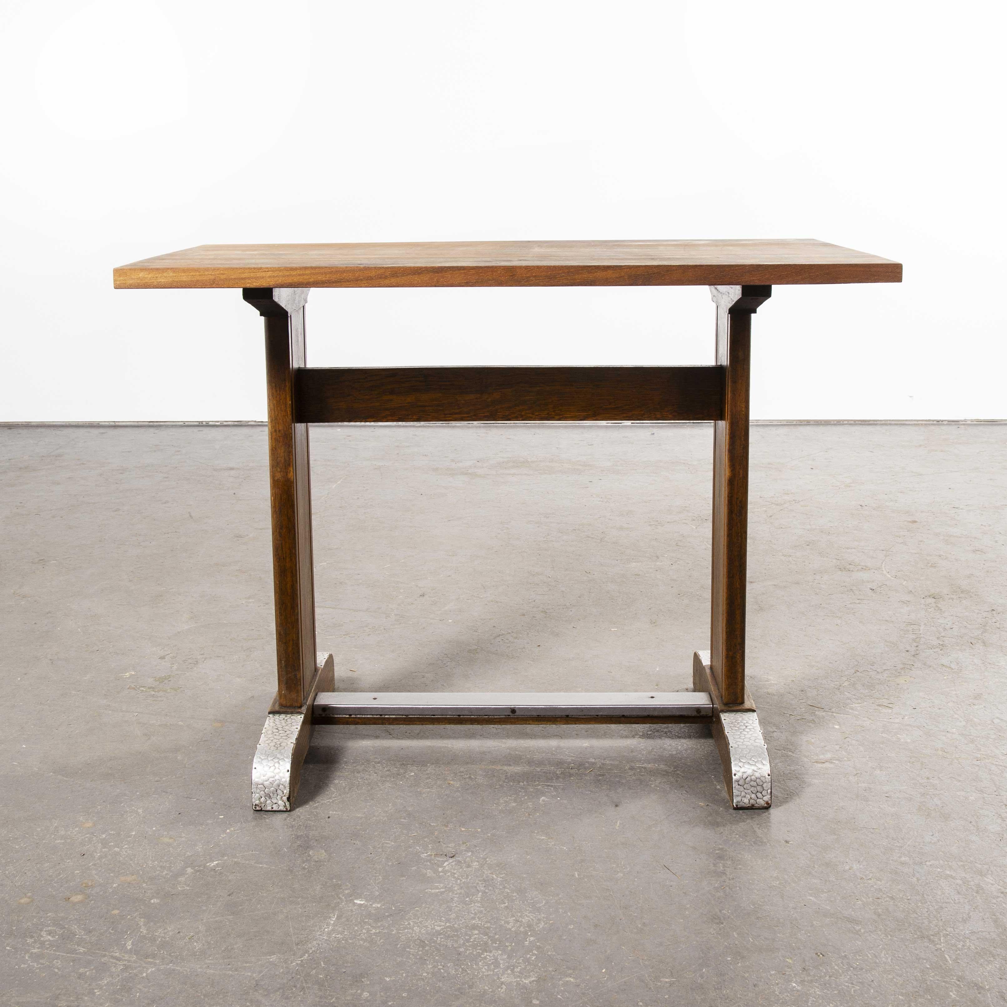Mid-20th Century 1960s Small Oak French Bistro Café Kitchen Dining Table, 'Model 3'