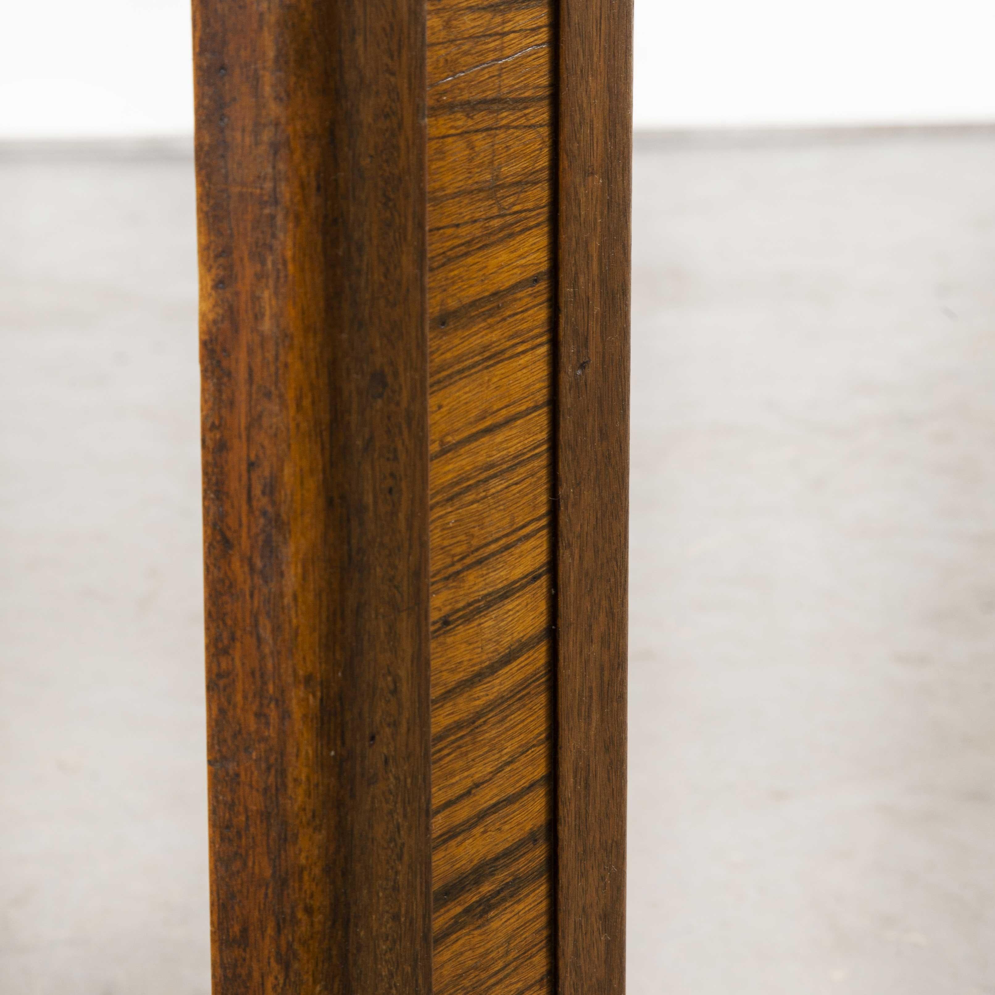 1960s Small Oak French Bistro Café Kitchen Dining Table, 'Model 3' 3