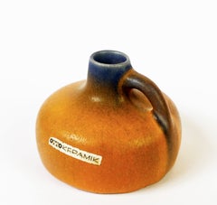 1960s Small Orange Fat Lava Vase by Kurt Tschörner, Otto Studio Ceramic, Germany