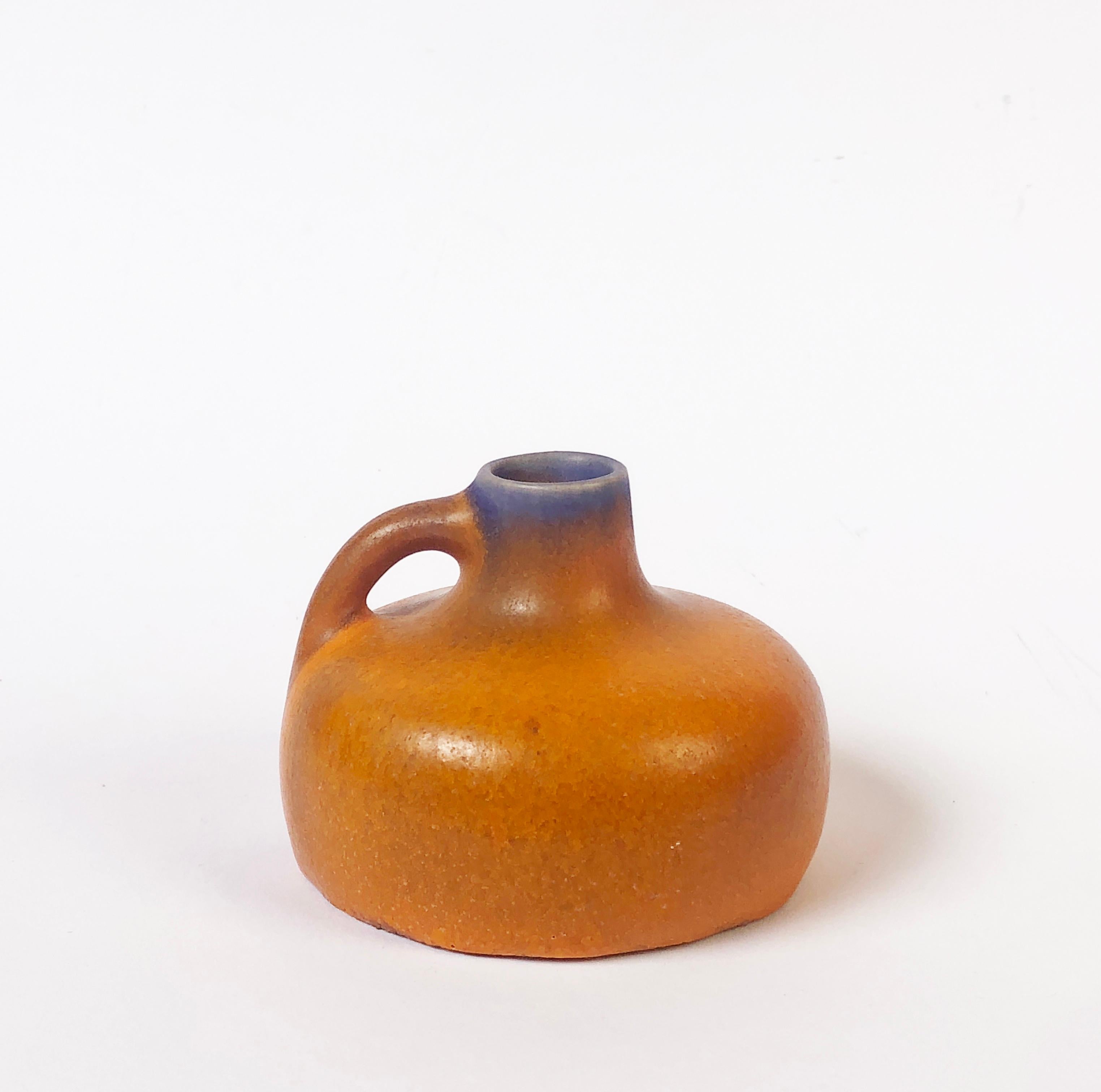 Mid-Century Modern 1960s Small Orange Fat Lava Vase by Kurt Tschörner, Otto Studio Ceramic, Germany