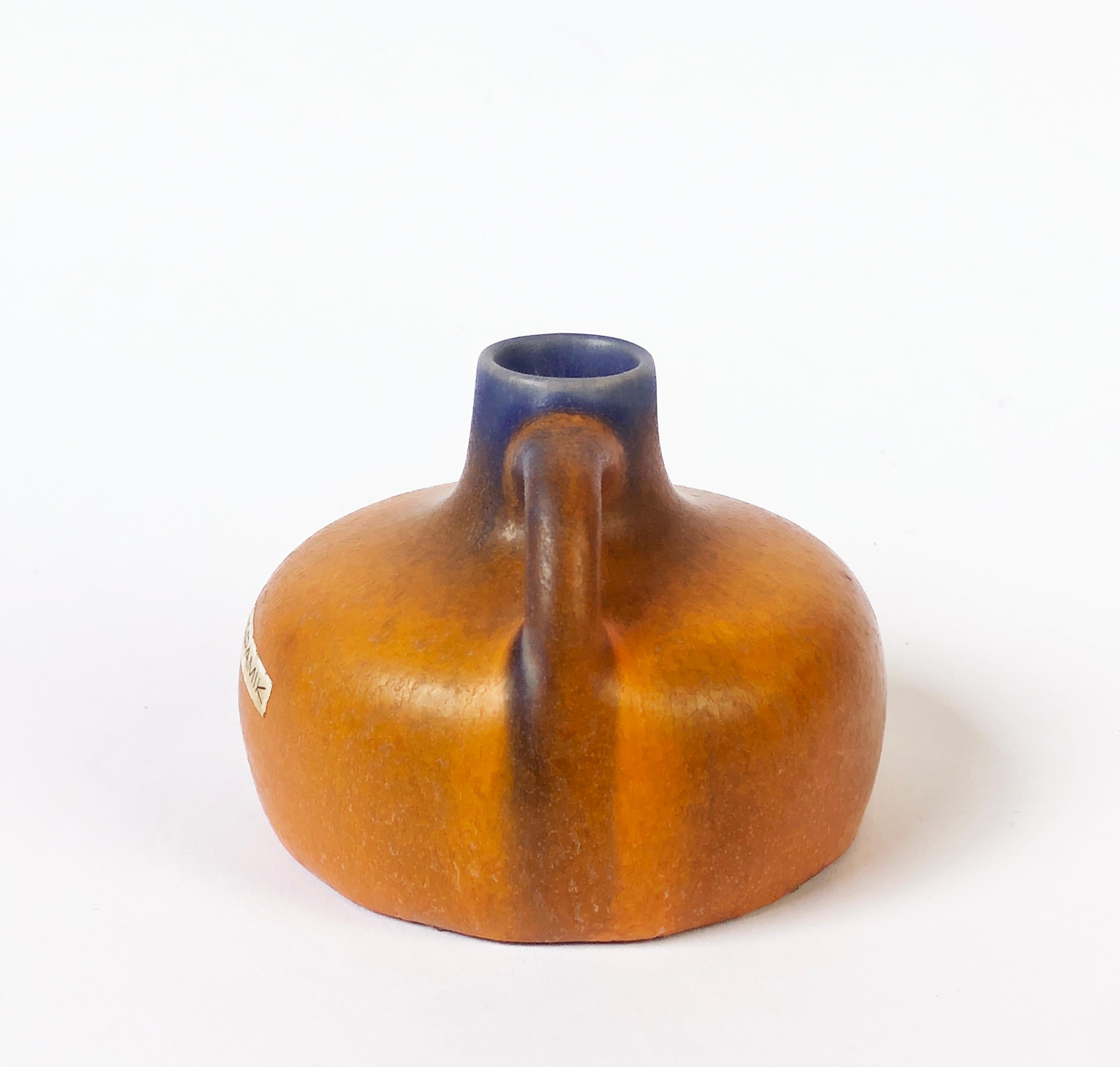Hand-Crafted 1960s Small Orange Fat Lava Vase by Kurt Tschörner, Otto Studio Ceramic, Germany