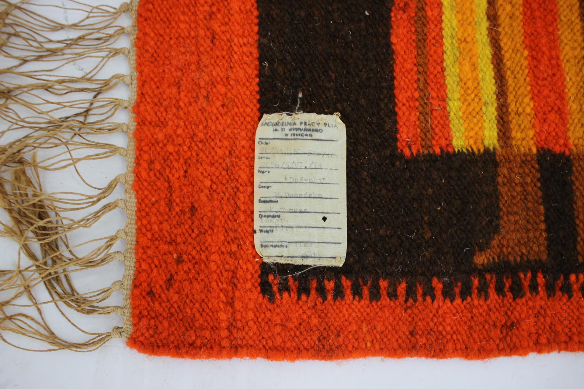 1960s Small Polish Wool Rug For Sale 4
