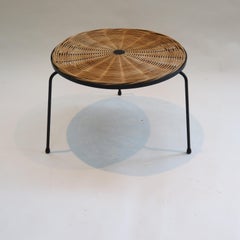 1960s Small Rattan Wicker Table by Desmond Sawyer Designs