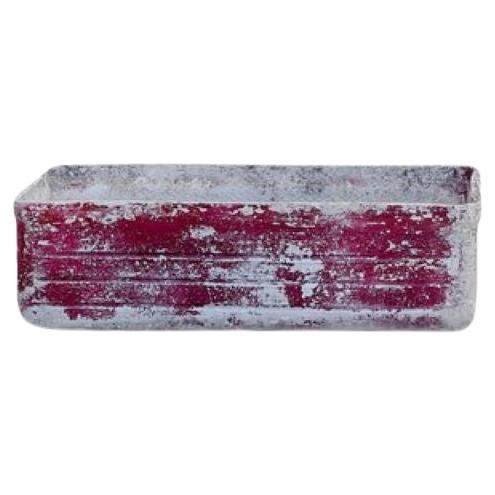 1960s Small Red Willy Guhl Rectangular Concrete Planter For Sale