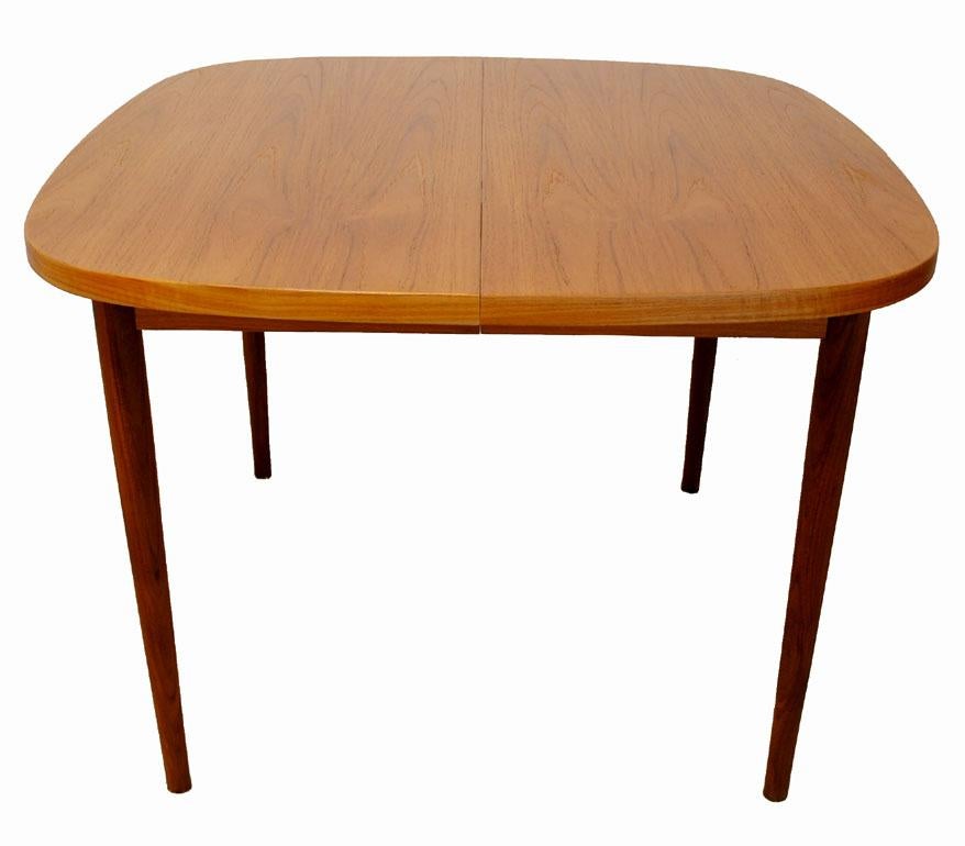 1960s Small Teak Dining Table with Extension For Sale at 1stDibs