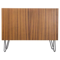 Retro 1960's Small Two Door Cabinet - Dark Sapele Wood Cupboard '1697.1'