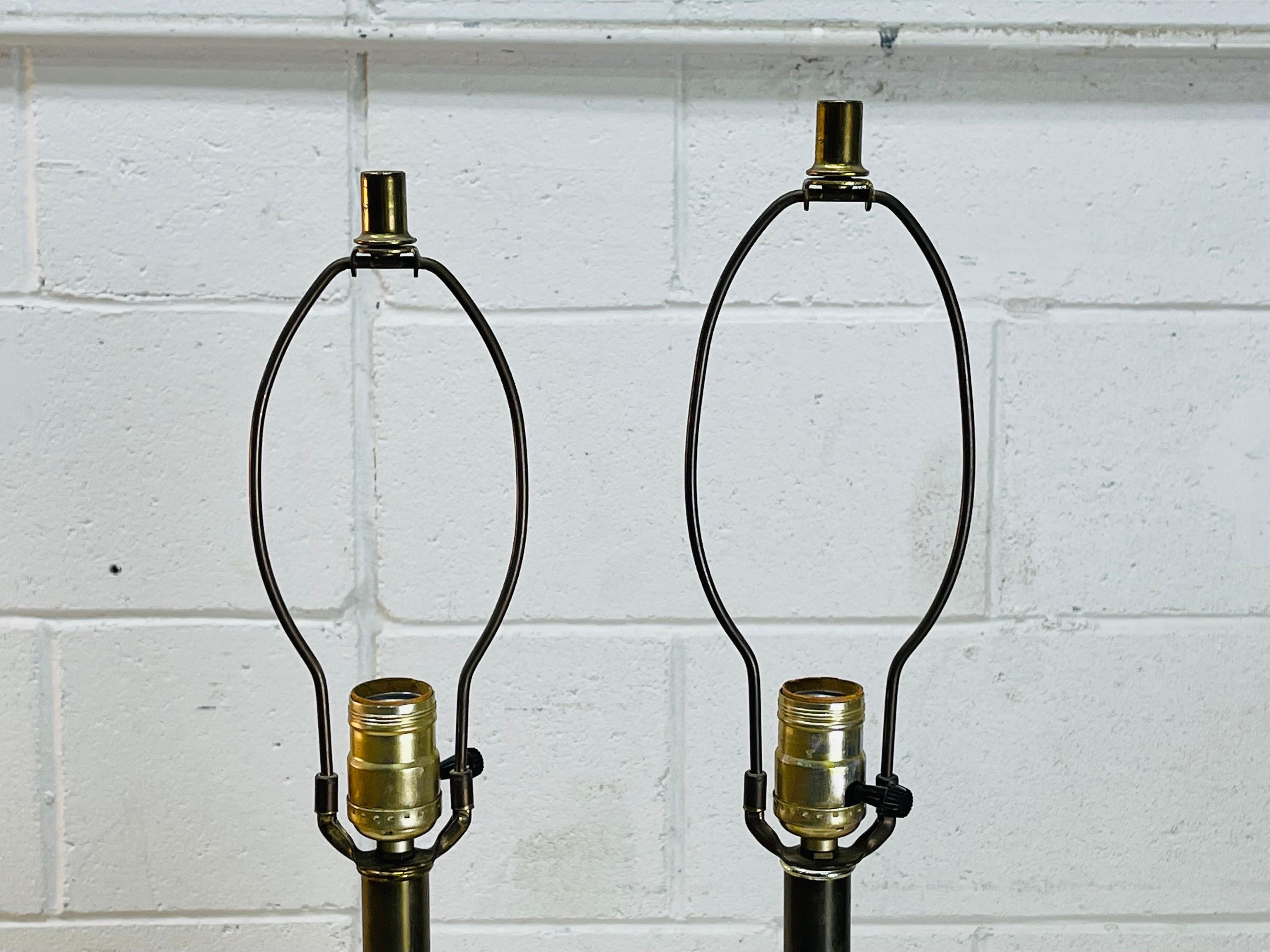 Metal 1960s Smoked Glass Table Lamps, Pair For Sale