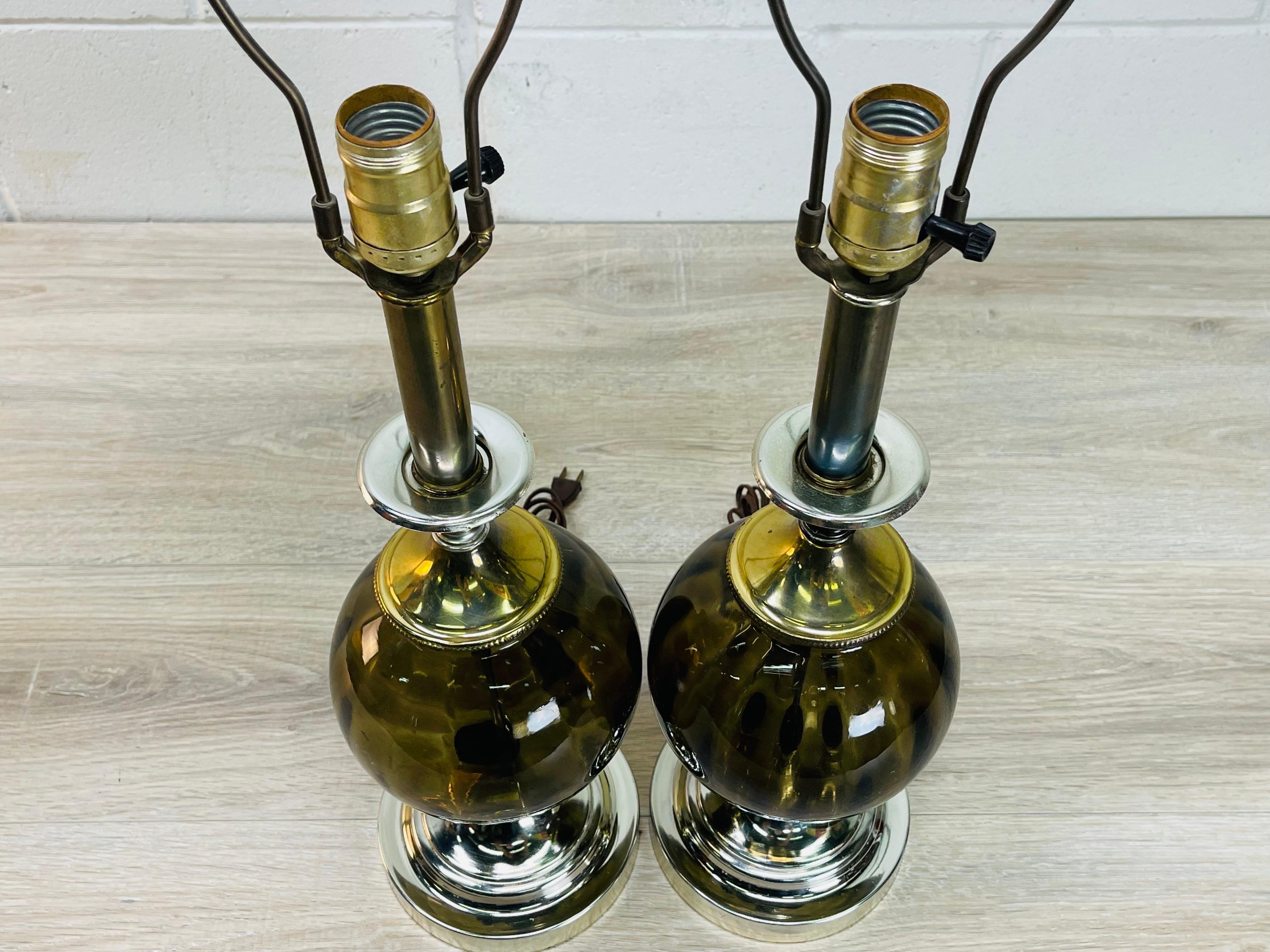 1960s Smoked Glass Table Lamps, Pair For Sale 3