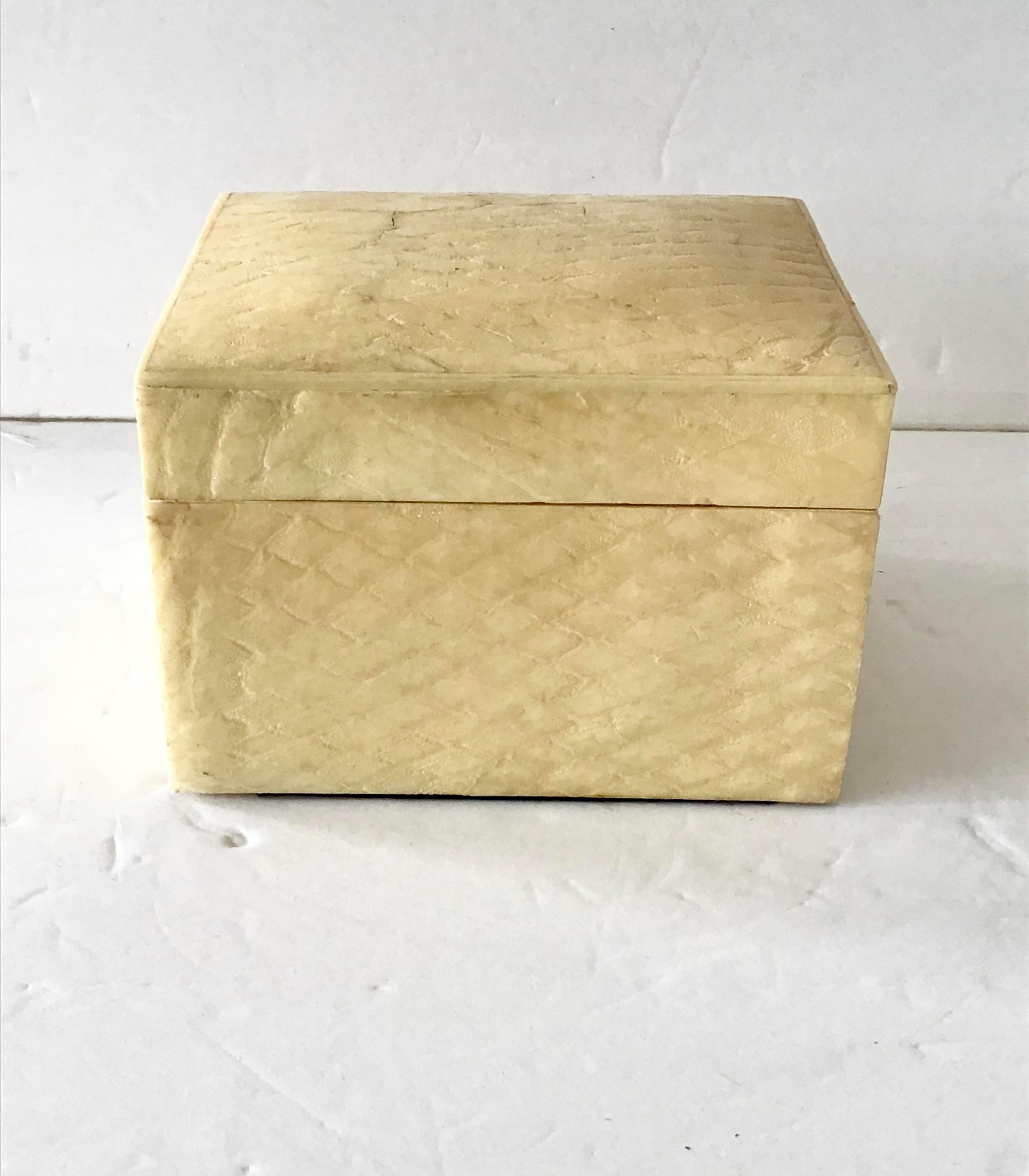 Modern 1960s Snake Skin Covered Box For Sale