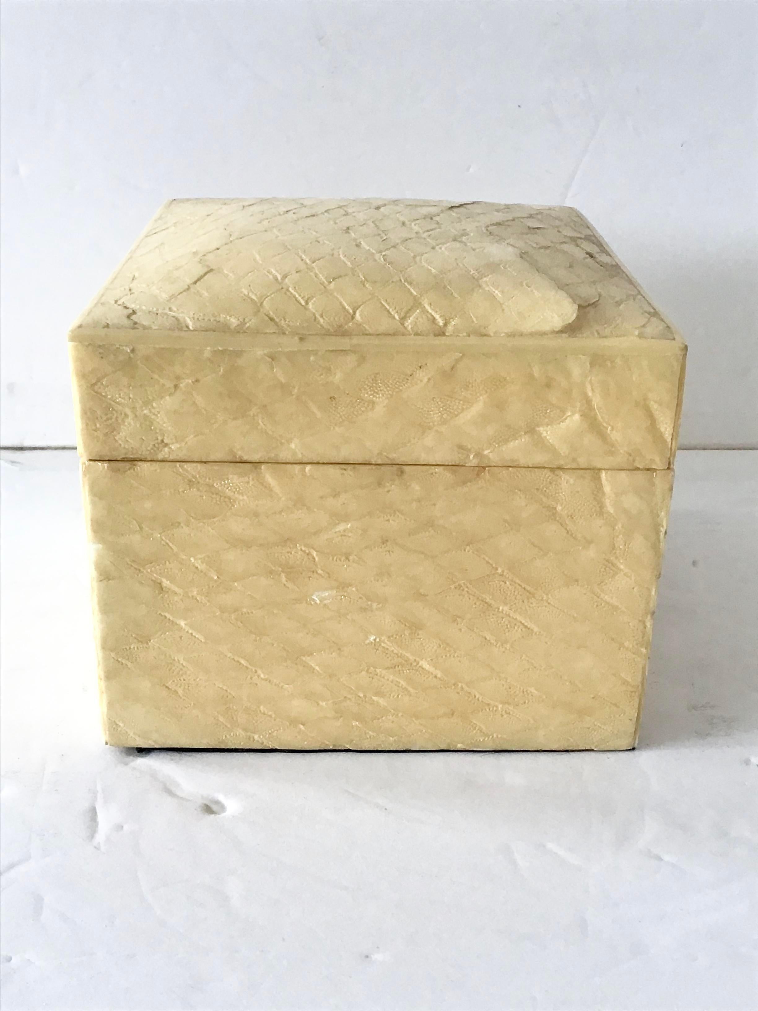 Mid-20th Century 1960s Snake Skin Covered Box For Sale