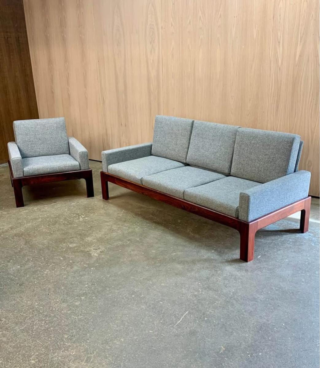 Bois de rose Canapé Illum Wikkelso pour N Eilersen des années 1960 en vente