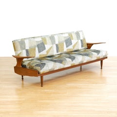 Divano-letto degli anni '60 di Greaves and Thomas in velluto astratto Romo