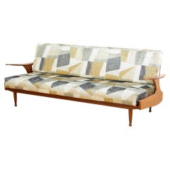 1960s Sofa Daybed by Greaves & Thomas in Abstract Romo Velvet