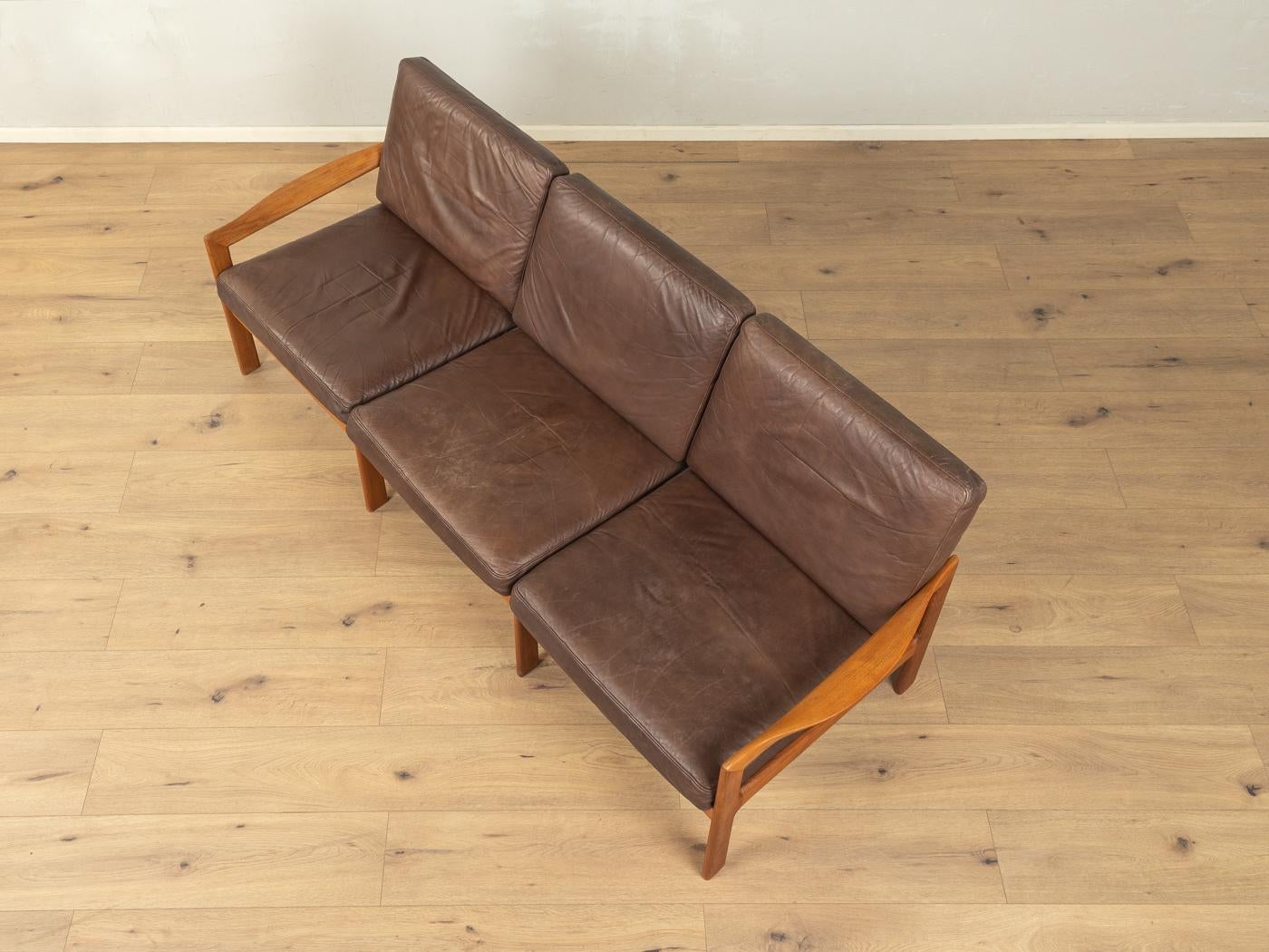 Leather 1960s Sofa, Illum Wikkelsø