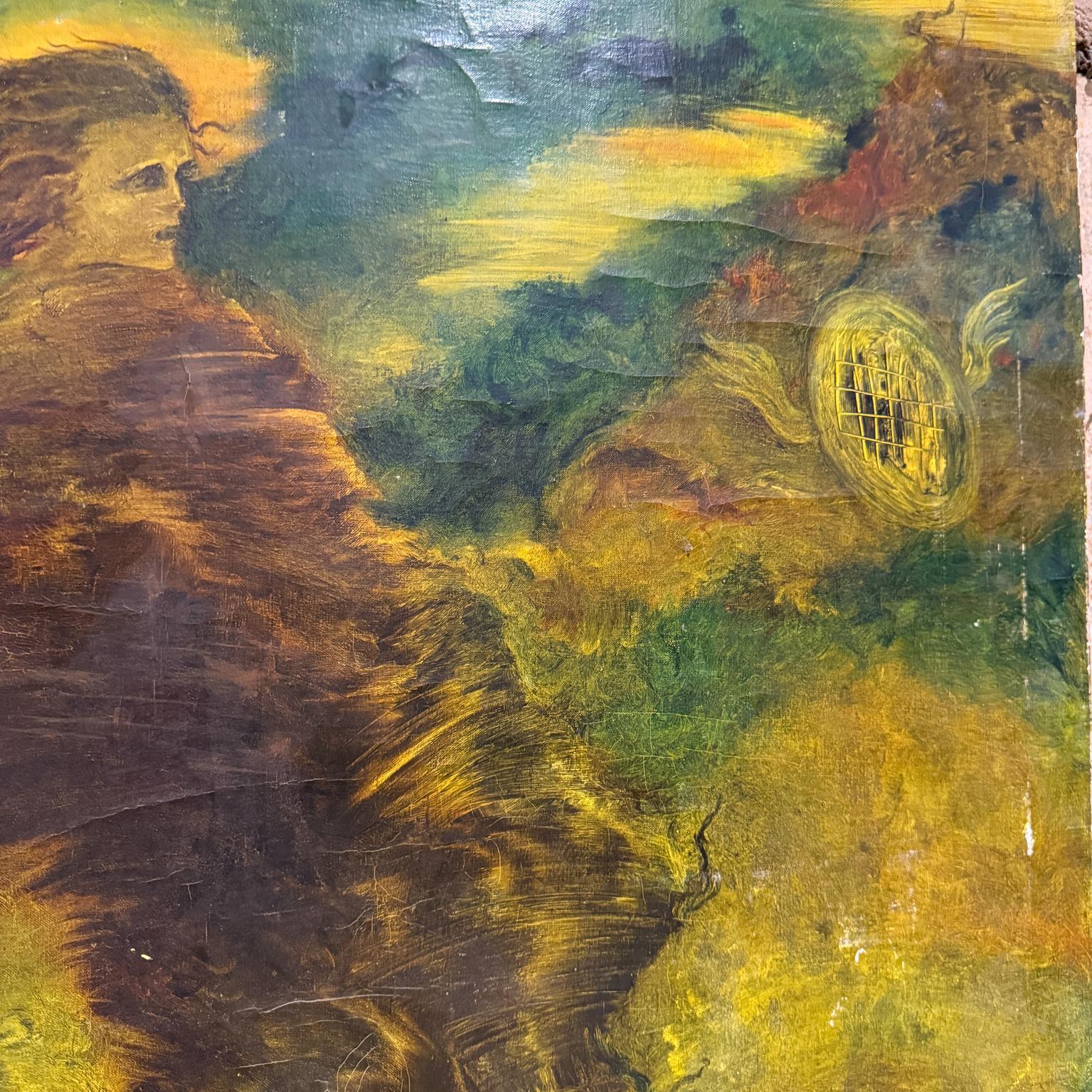 Canvas 1960s Sofía Bassi Art Mexican Surrealist Painting El Coil For Sale