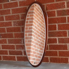 1960s Solid Afrormosia Framed Lozenge Shaped Wall Mirror