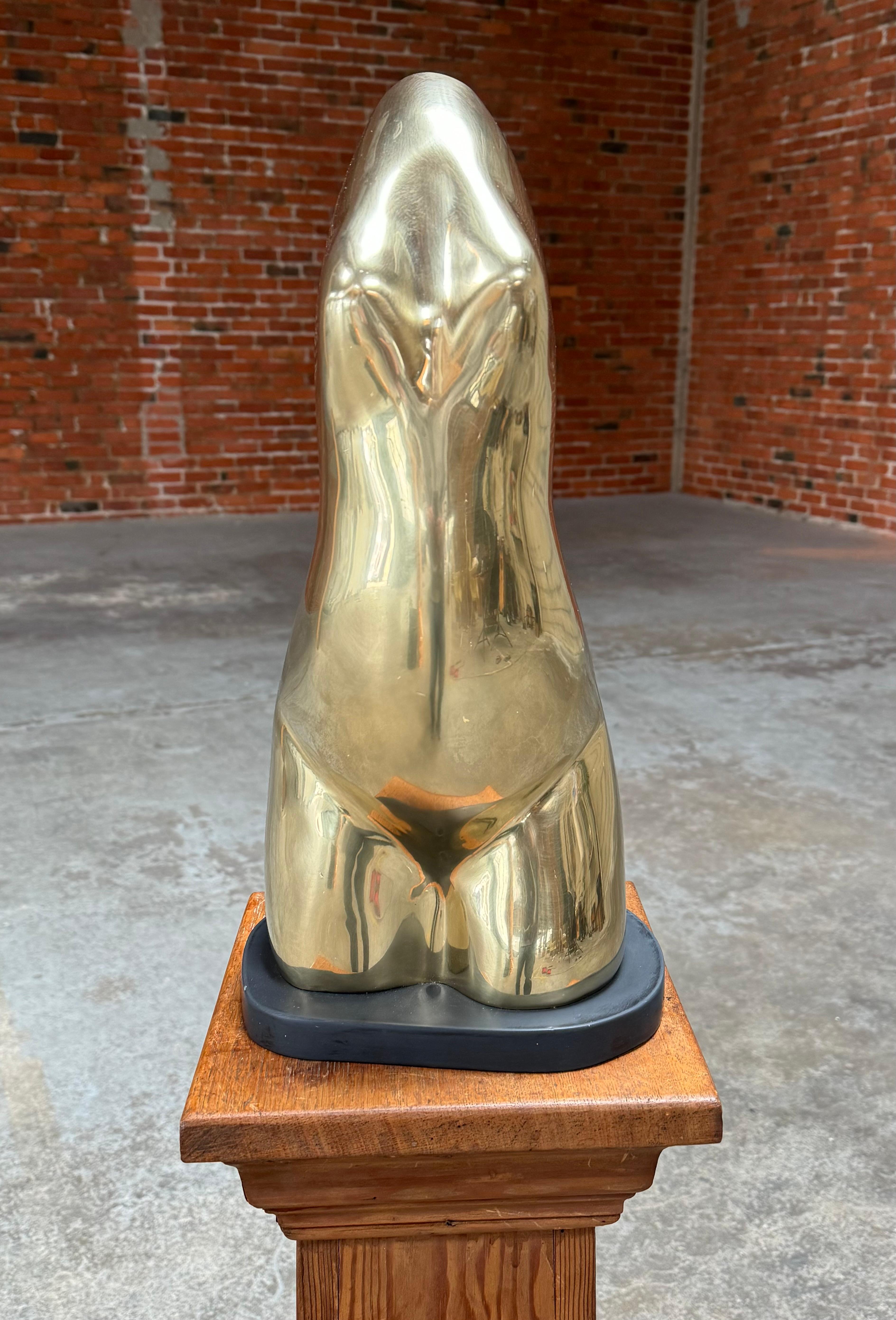 1960s New York Artist John H Manhold Brass Abstract Figurative Sculpture Moderno de mediados de siglo en venta
