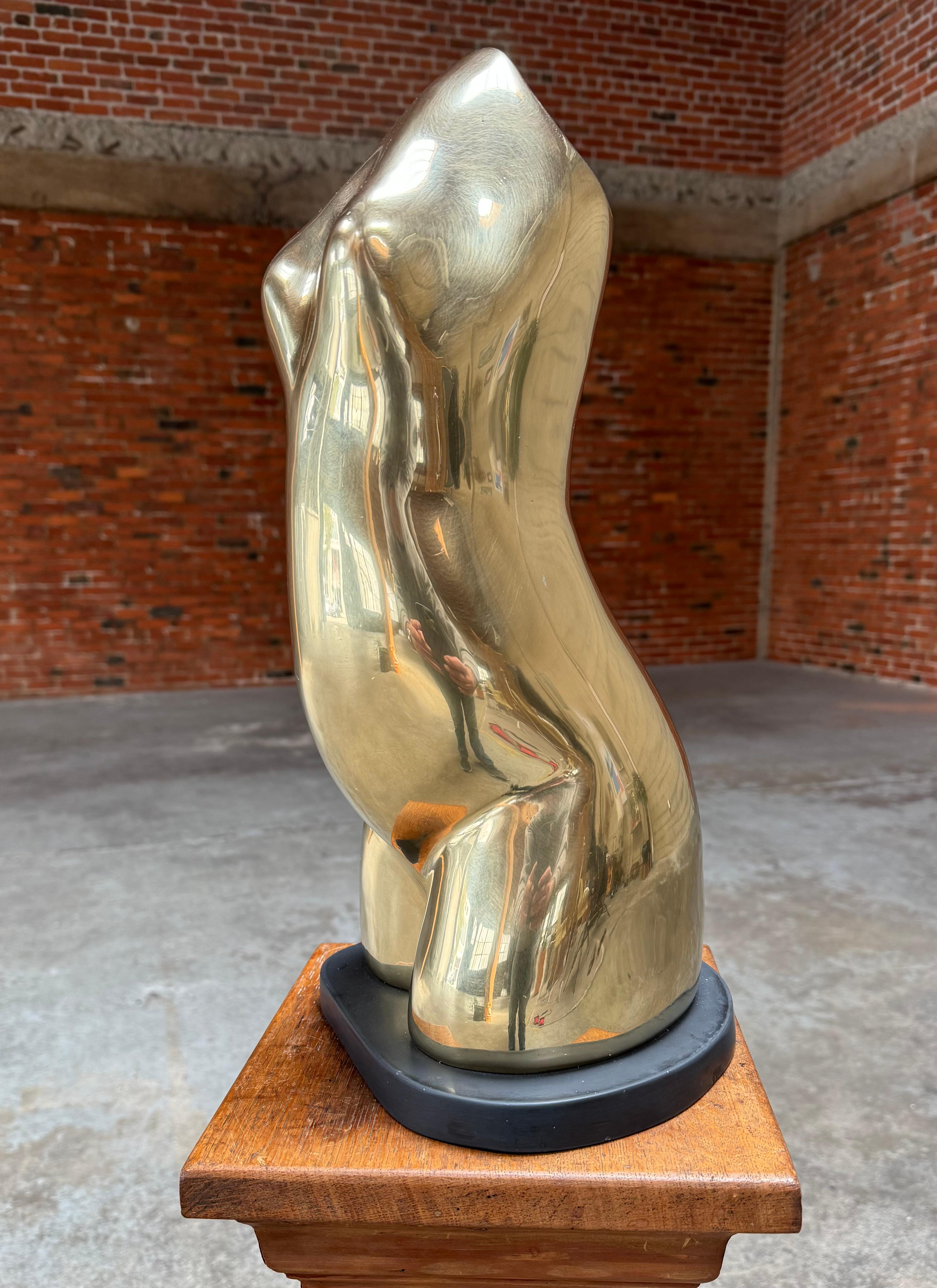 1960s New York Artist John H Manhold Brass Abstract Figurative Sculpture Estadounidense en venta