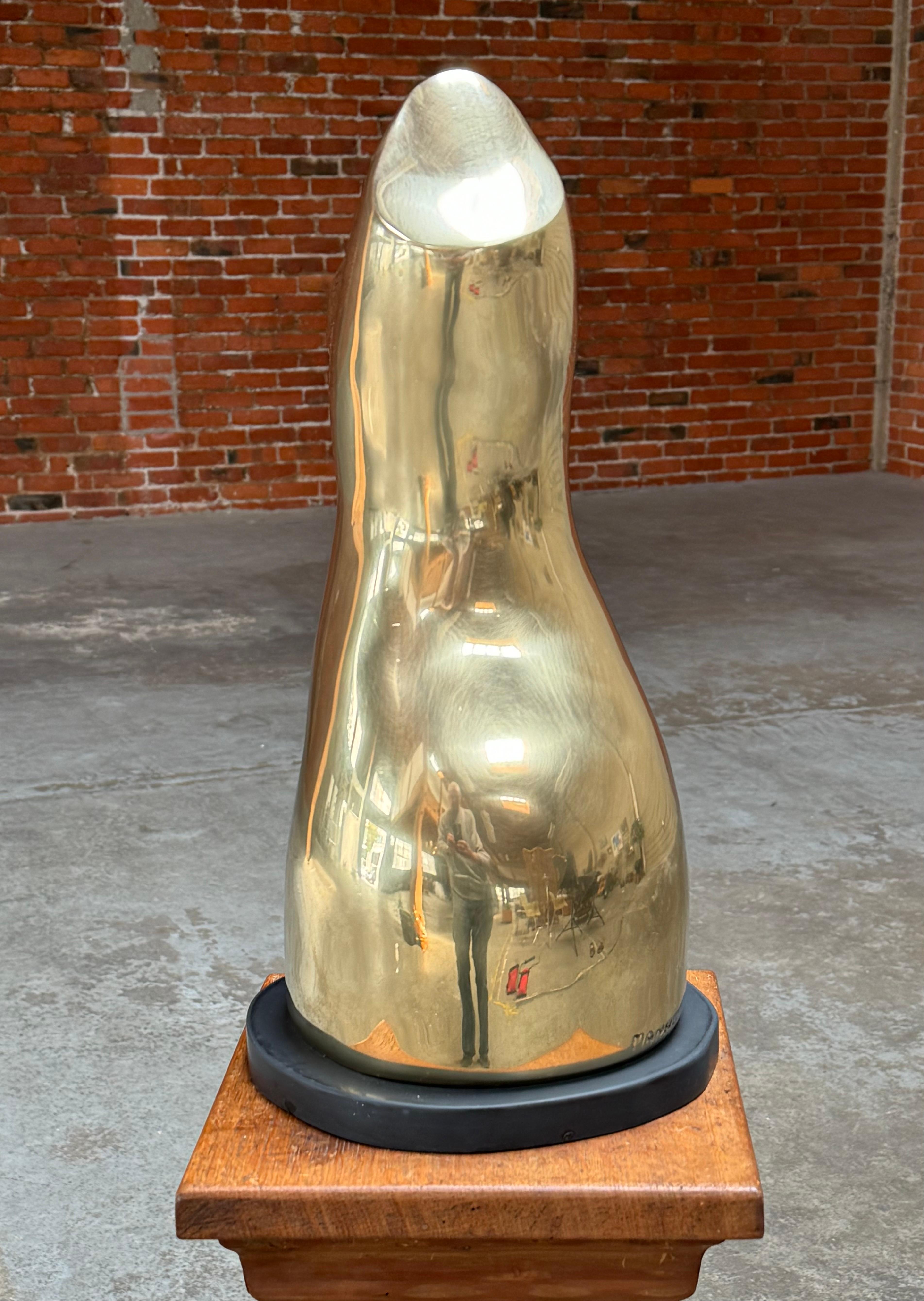 1960s New York Artist John H Manhold Brass Abstract Figurative Sculpture en Bueno estado para la venta en Oakland, CA