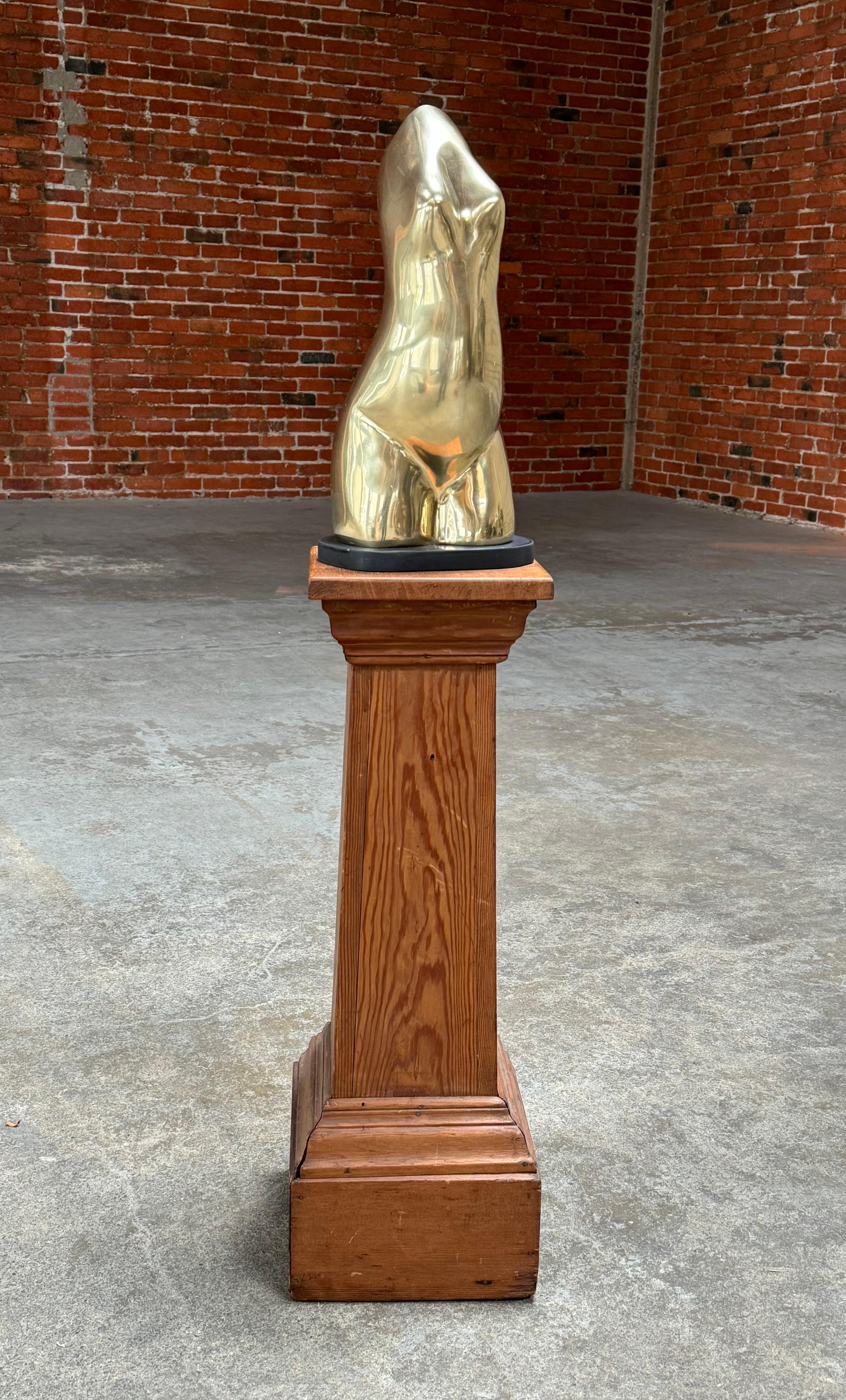 1960s New York Artist John H Manhold Brass Abstract Figurative Sculpture en venta 1