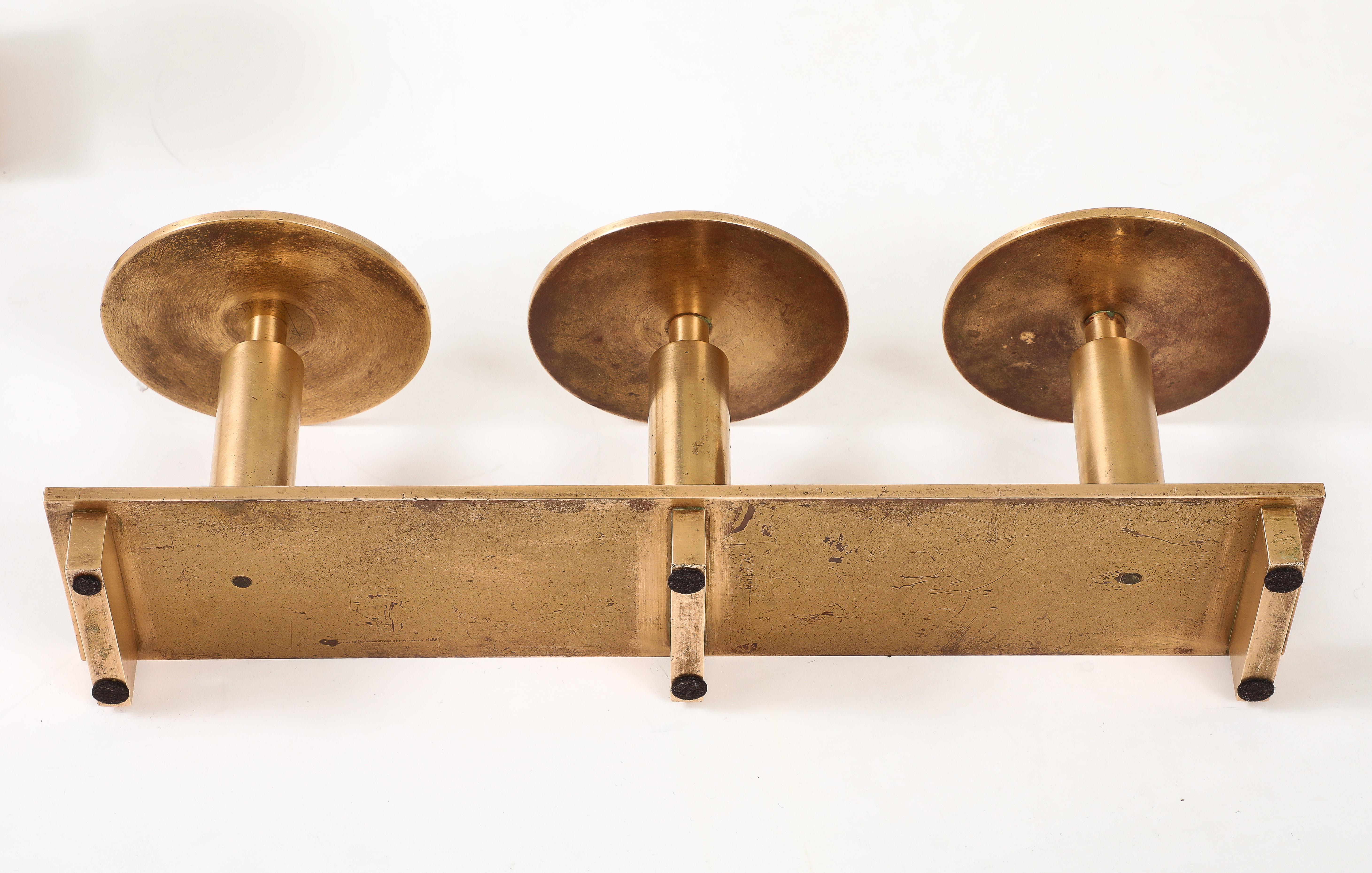 1960's Solid Brass Large Modernist Swedish Candlesticks  For Sale 9