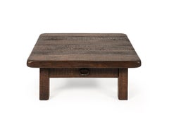 1960s Solid Reclaimed Oak Coffee Table by Piet Rombouts, Germany Origin Timber