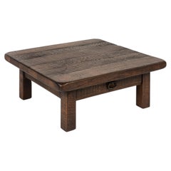 1960s Solid Reclaimed Oak Coffee Table by Piet Rombouts, Germany Origin Timber