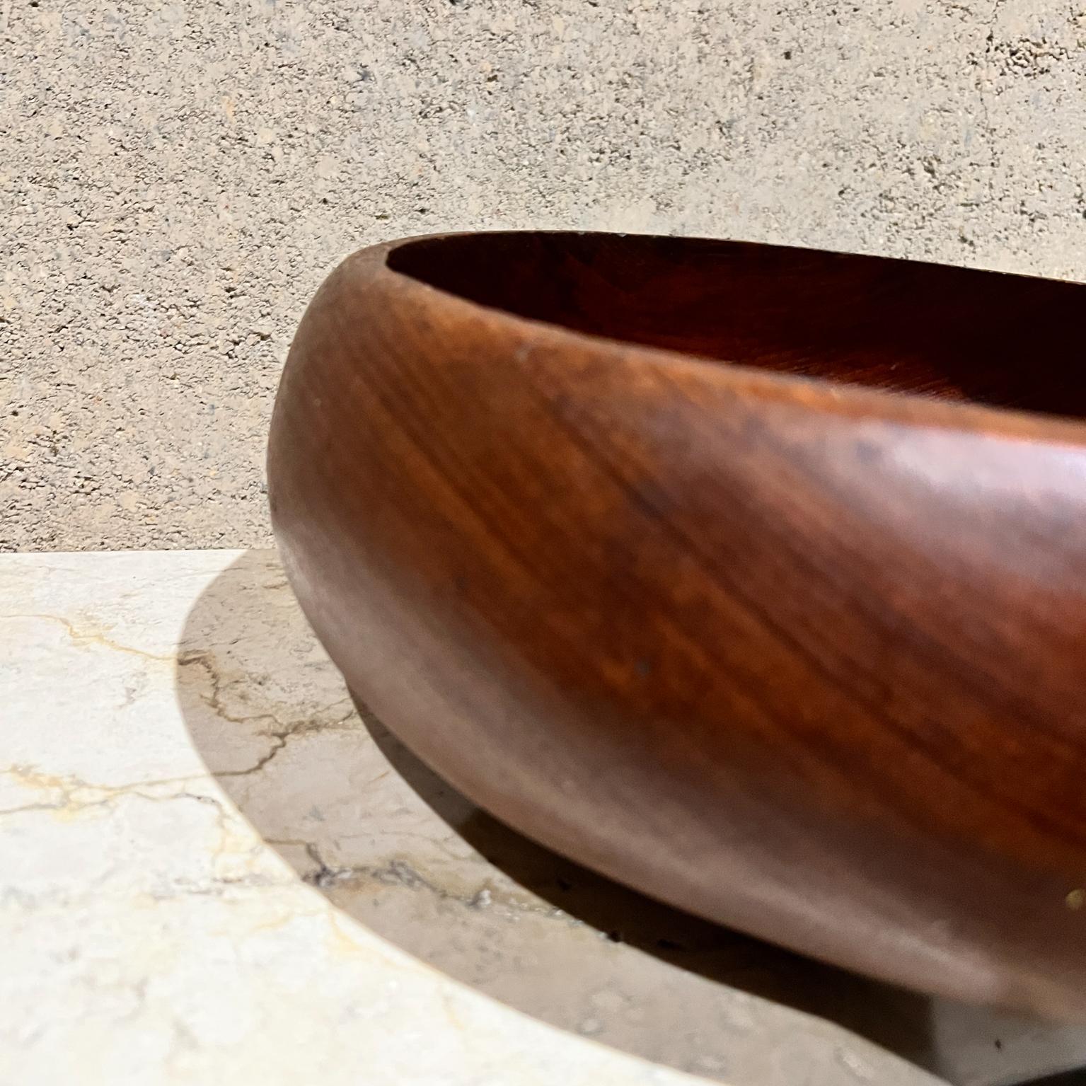 Mid-20th Century 1960s Solid Teak Bowl Scandinavian Modern For Sale