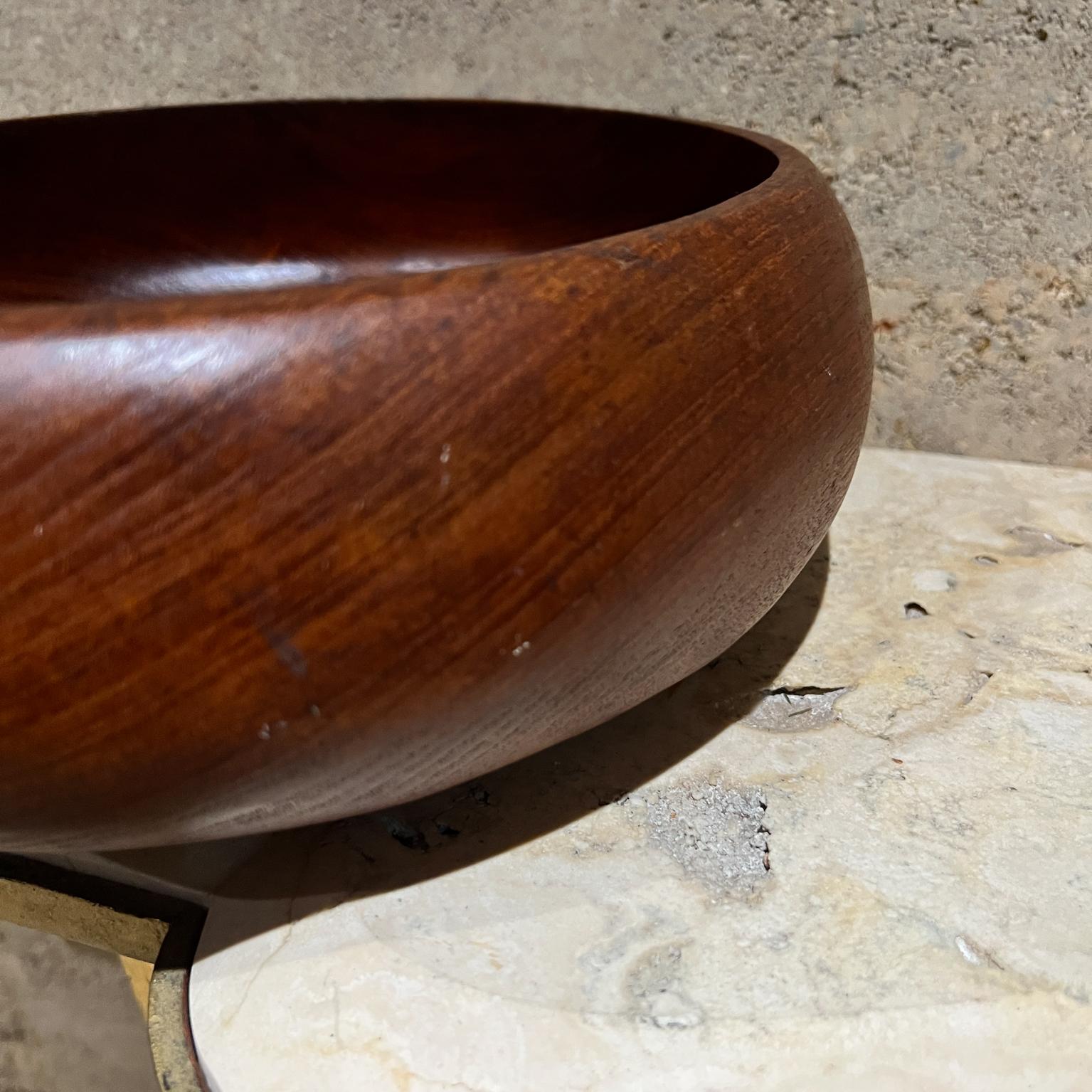 1960s Solid Teak Bowl Scandinavian Modern For Sale 1