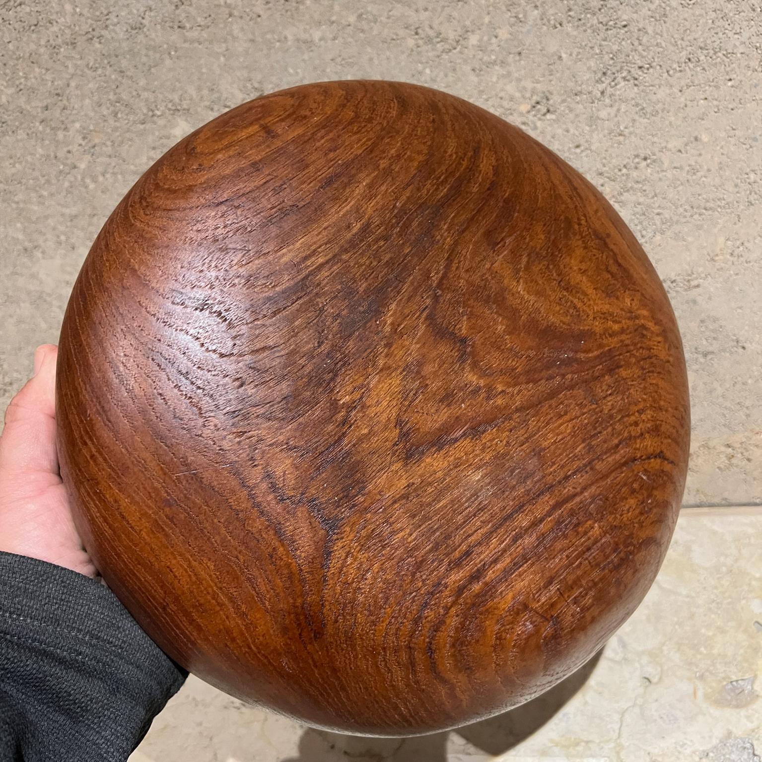 1960s Solid Teak Bowl Scandinavian Modern For Sale 2