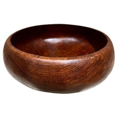 1960s Solid Teak Bowl Scandinavian Modern