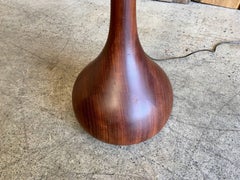 1960s Solid Teak Onion Floor Lamp