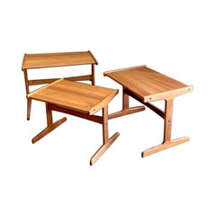 1960s Solid Teak Side  End Tables