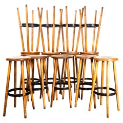 1960's Solid Top Metal Ring Bar Stools