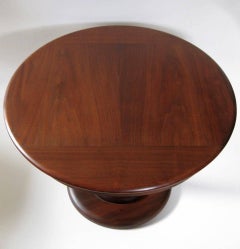1960s Solid Walnut Wood Mid-Century Modern Pedestal Table