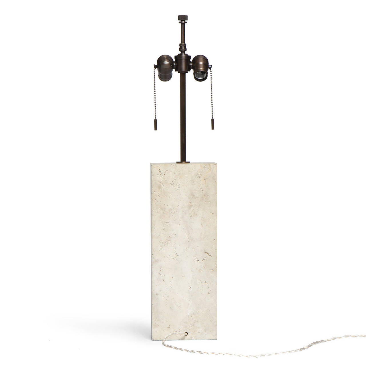 lampe de table en calcaire blanc massif des années 1960 par Hansen Lighting Co. Excellent état - En vente à Sagaponack, NY