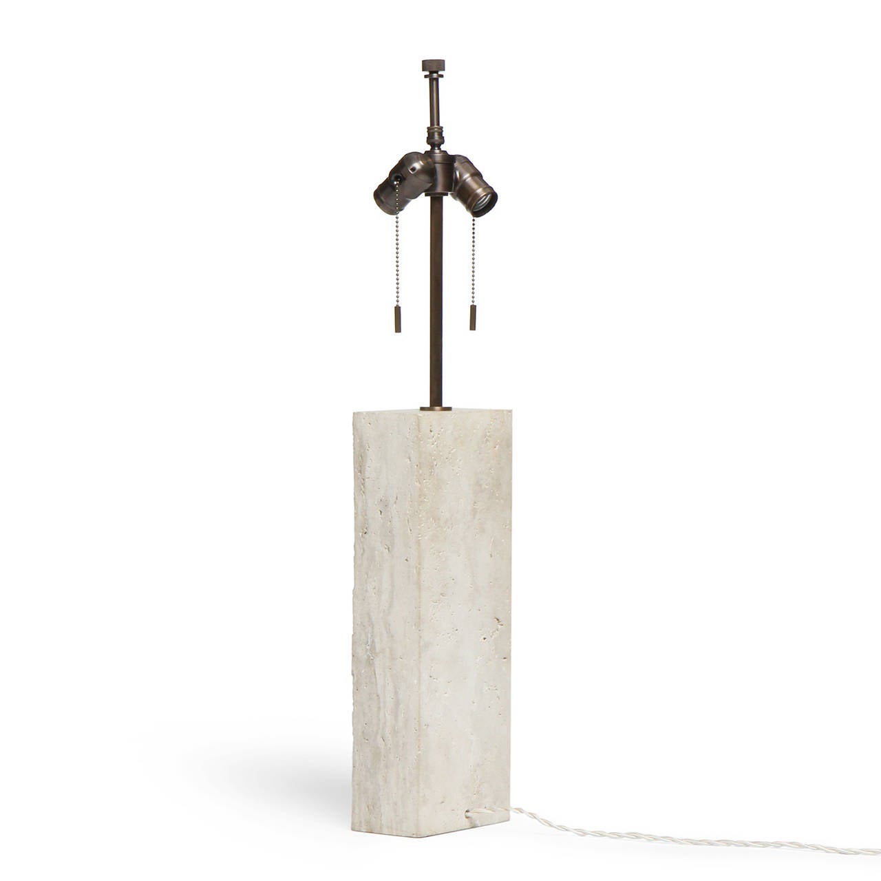 Mid-20th Century 1960s Solid White Limestone Table Lamp by Hansen Lighting Co. For Sale