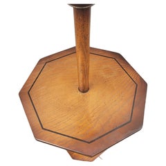 1960s Solid Wood and Bronze Eagle Mounted Floor Lamp Table