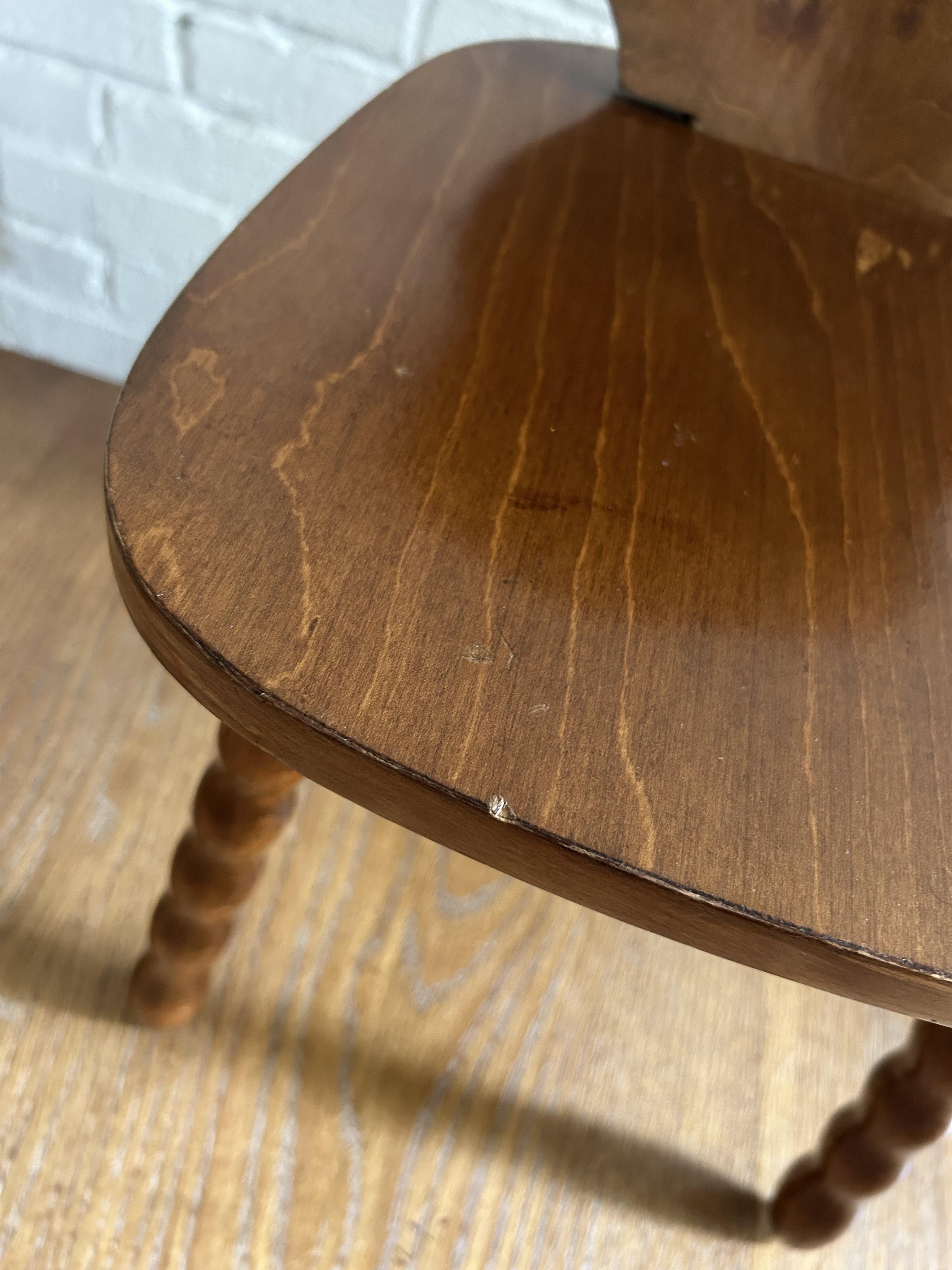 1960s Solid Wood Decorative Stool / Children's Chair, Made in Romania 3