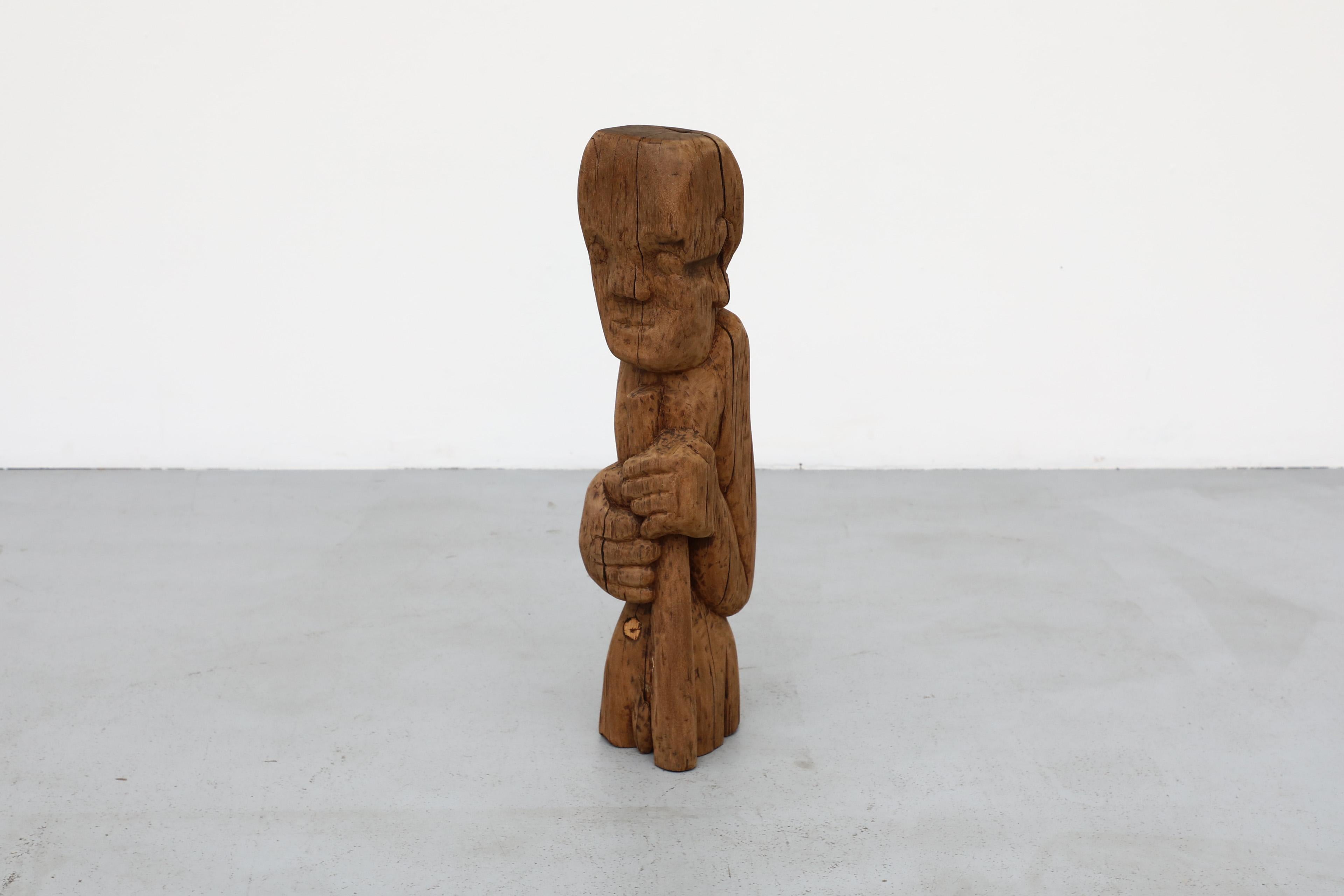 Escultura tótem primitiva tallada a mano en madera maciza de 1960 en Bueno estado para la venta en Los Angeles, CA
