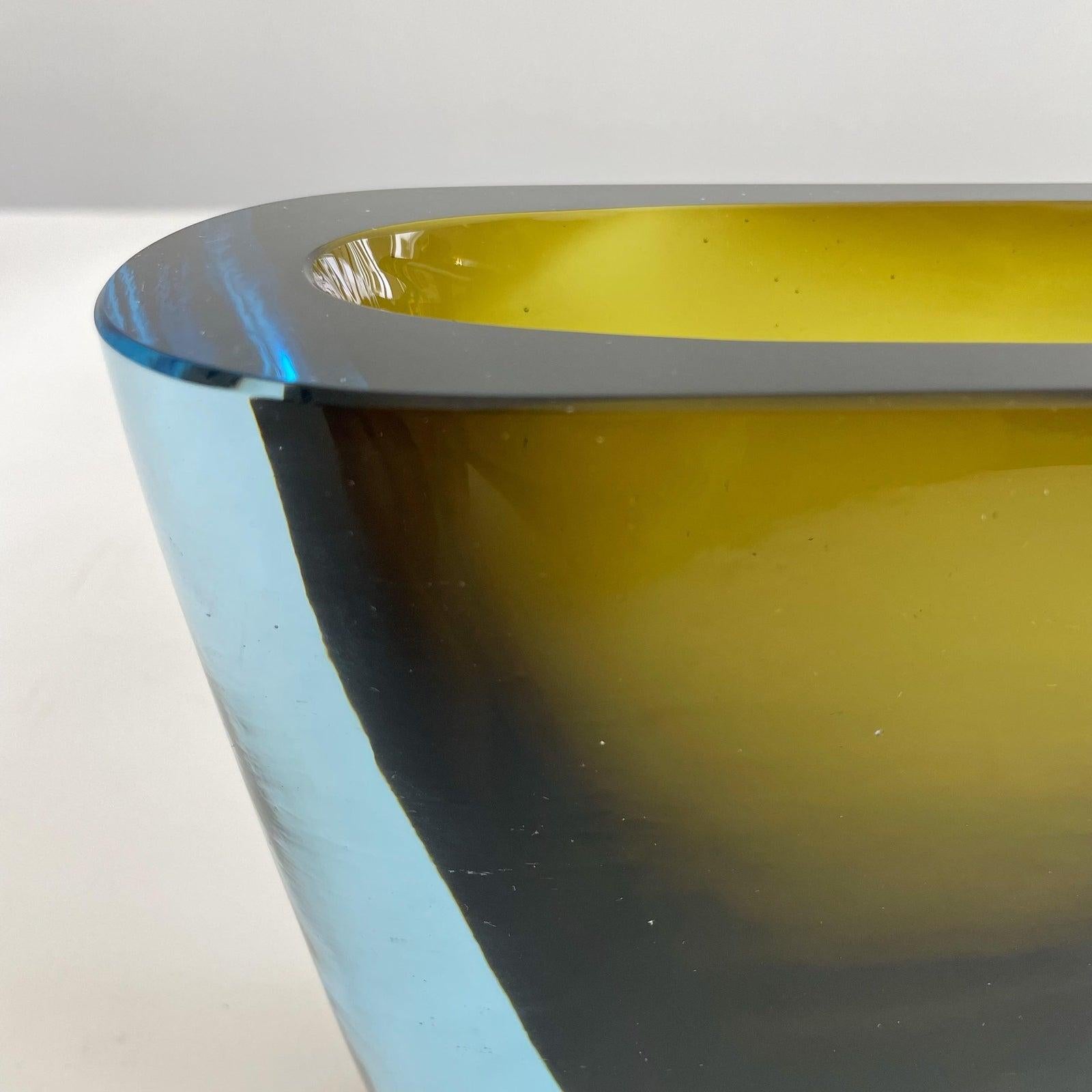 Mid-Century Modern 1960's Sommerso Antonio Da Ros Murano Glass Vase for Cenedese