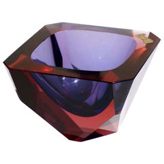 1960s Sommerso Murano Glass Ashtray by Seguso