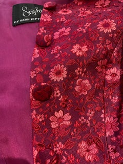 1960s Sophie of Saks Red Burgundy Brocade Dress and Jacket