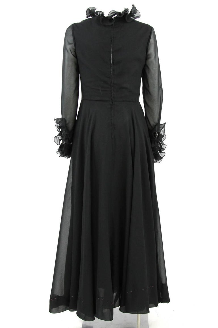 1960s Sorelle Fontana Black Silk Dress at 1stDibs
