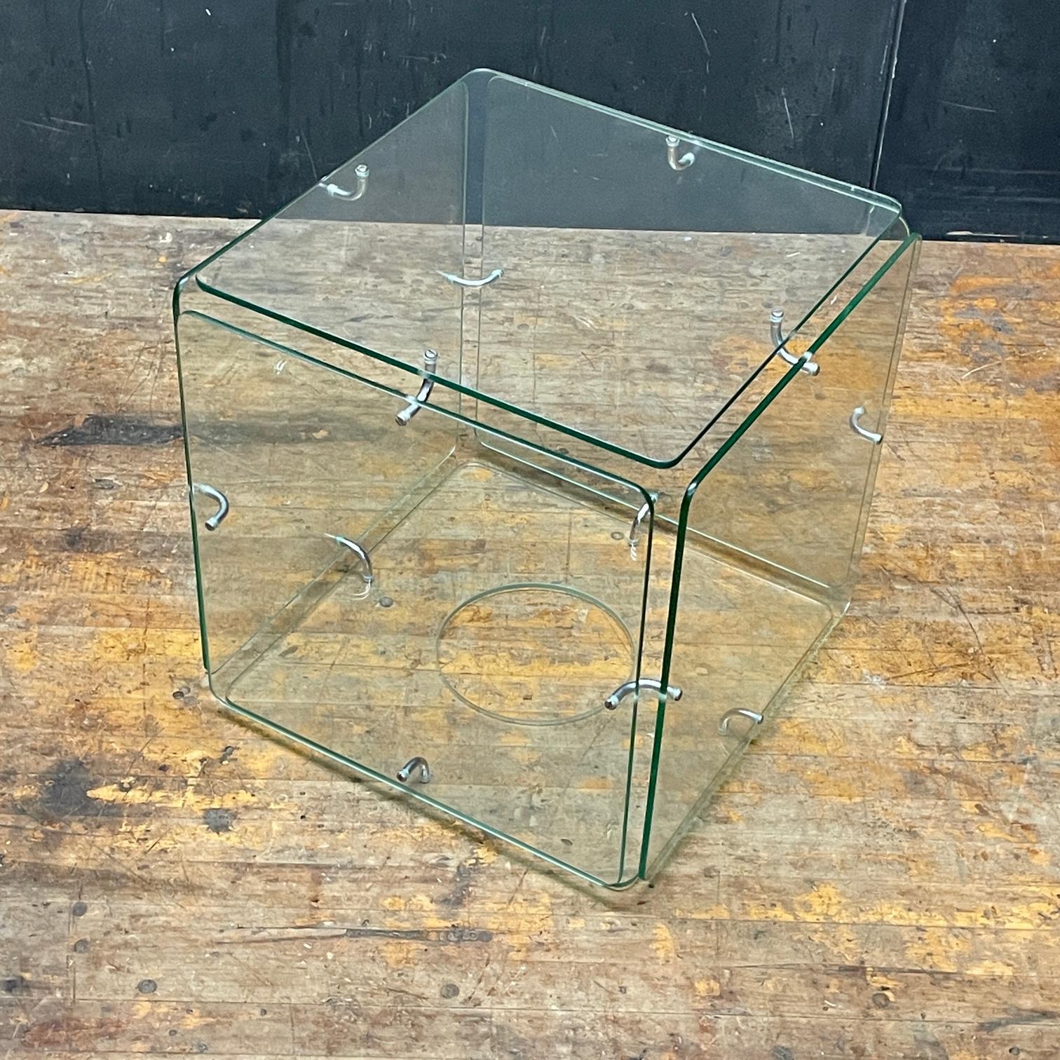 Mid-Century Modern 1960s Southern California Design Glass Cube Table Gerald McCabe Eon Mid-Century