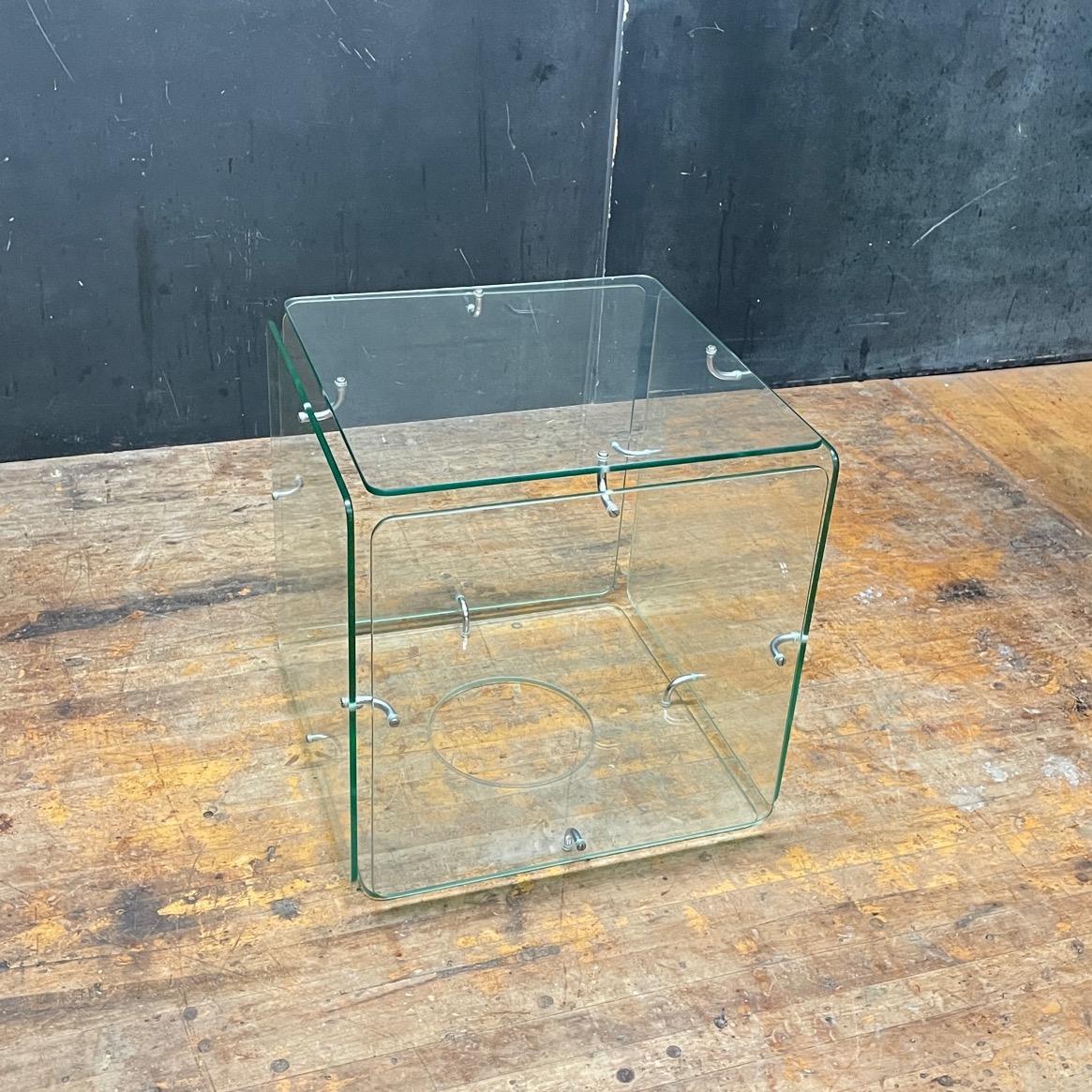 Hand-Crafted 1960s Southern California Design Glass Cube Table Gerald McCabe Eon Mid-Century