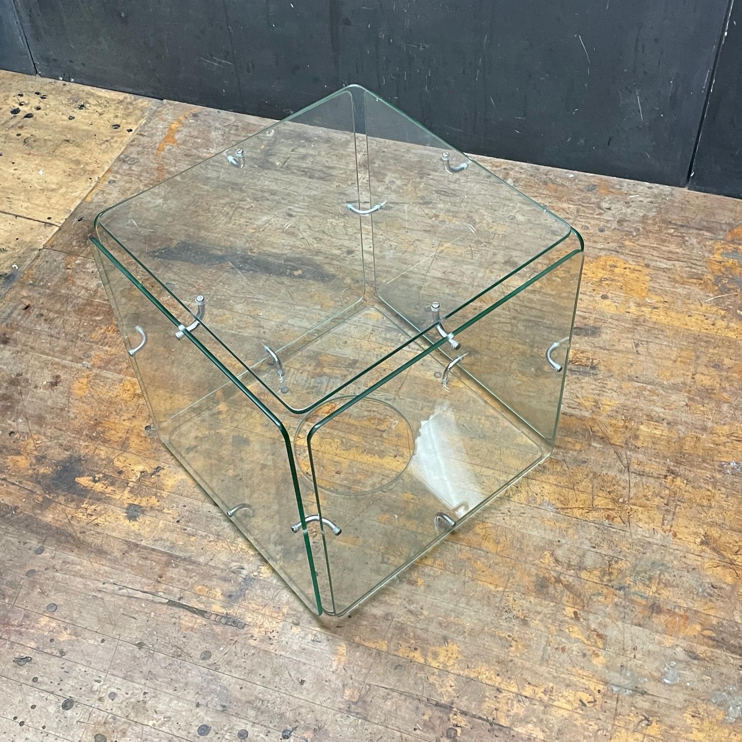 1960s Southern California Design Glass Cube Table Gerald McCabe Eon Mid-Century In Good Condition In Hyattsville, MD